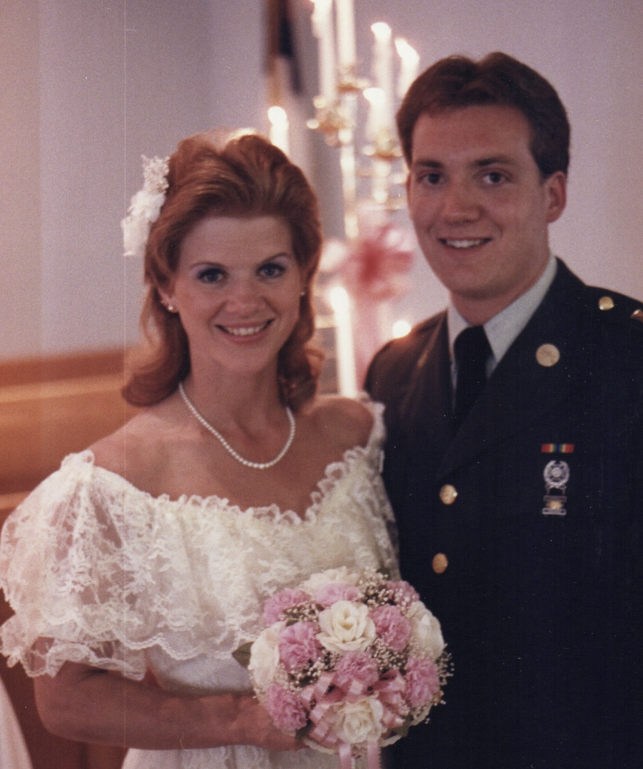 Janet Moon and Bob Pearson on their wedding day, May 24, 1986