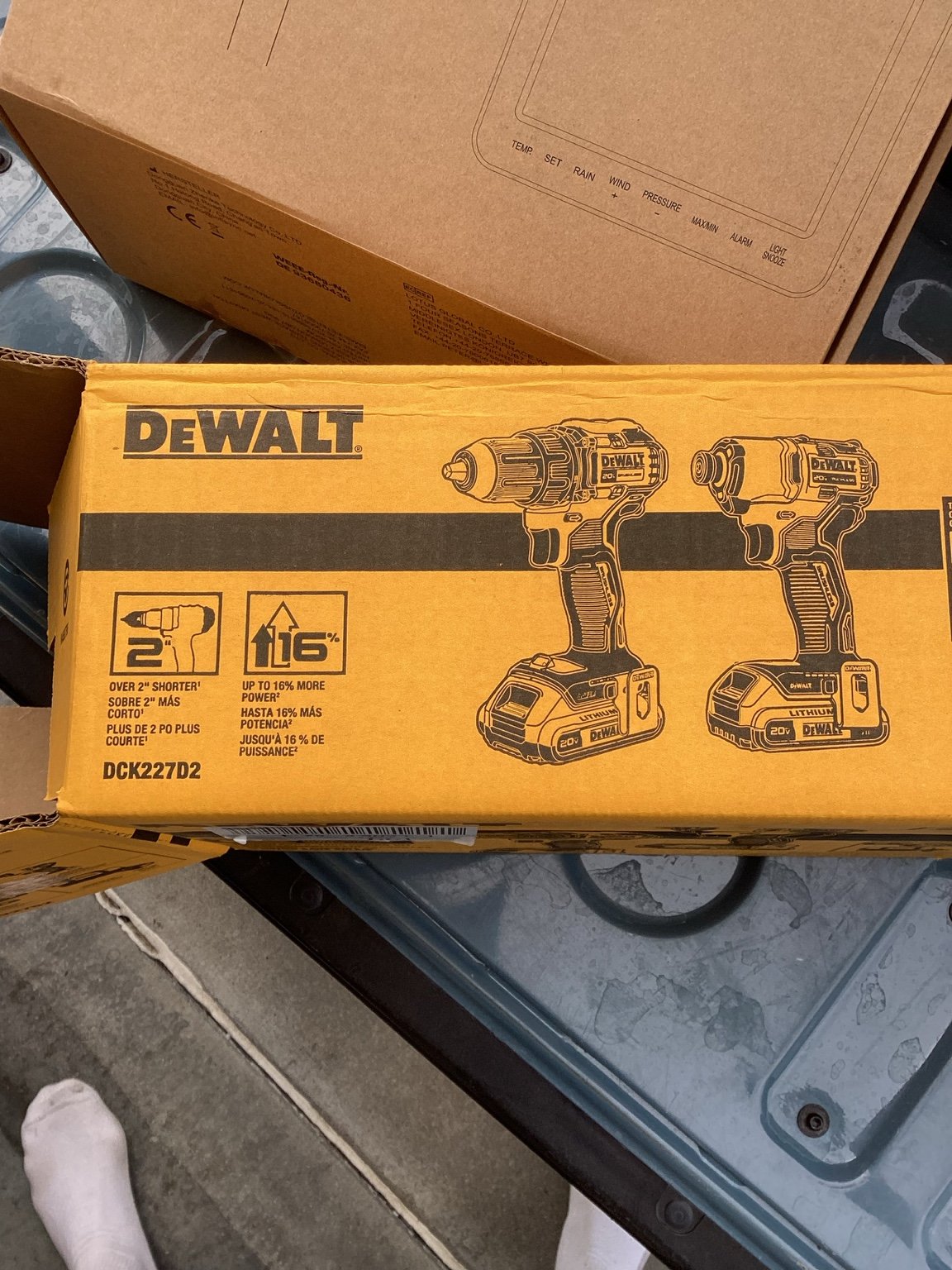 DeWalt drill and impact-driver kit used for woodworking projects