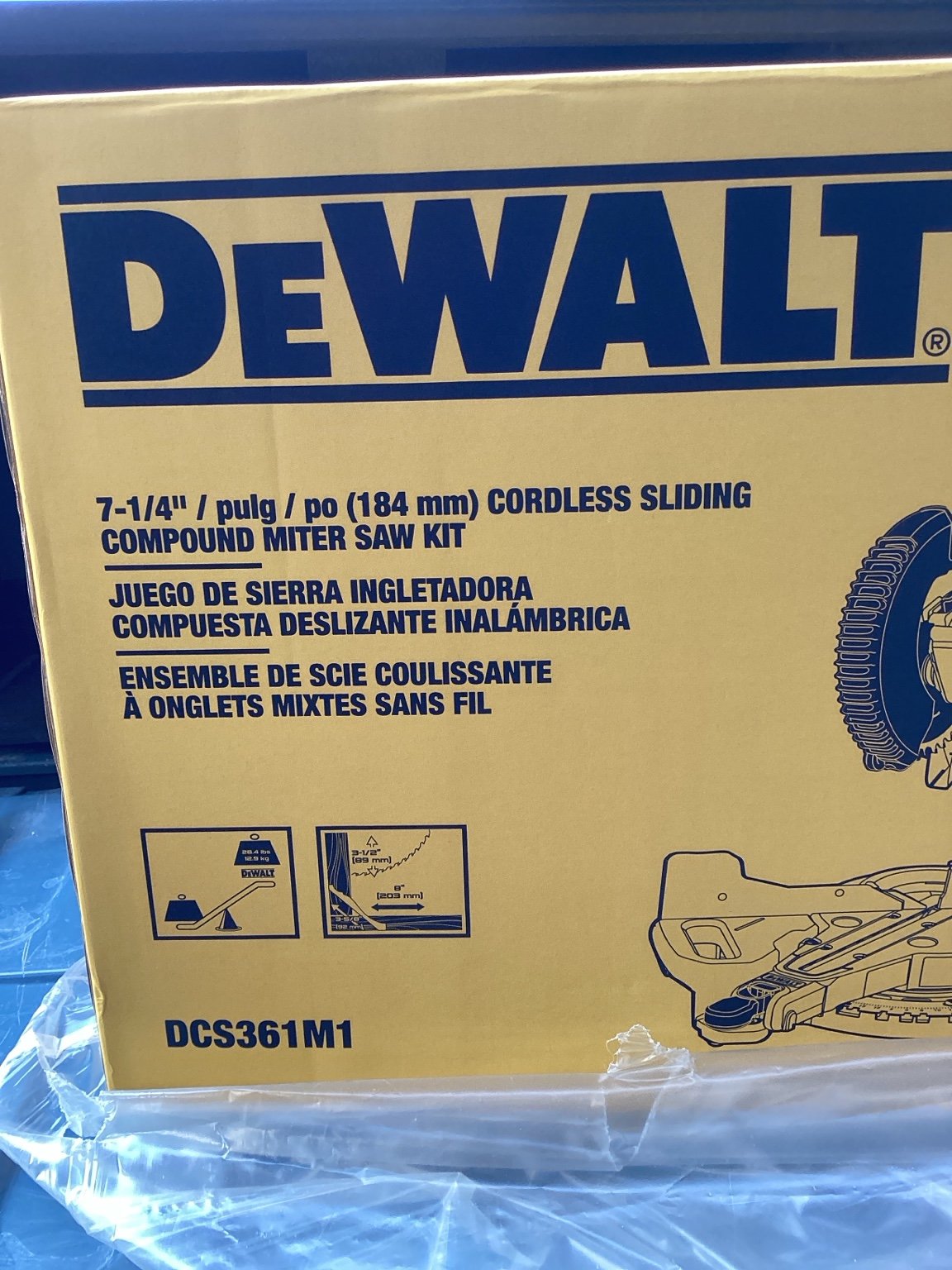 DeWalt DCS361M1 sliding compound miter saw box